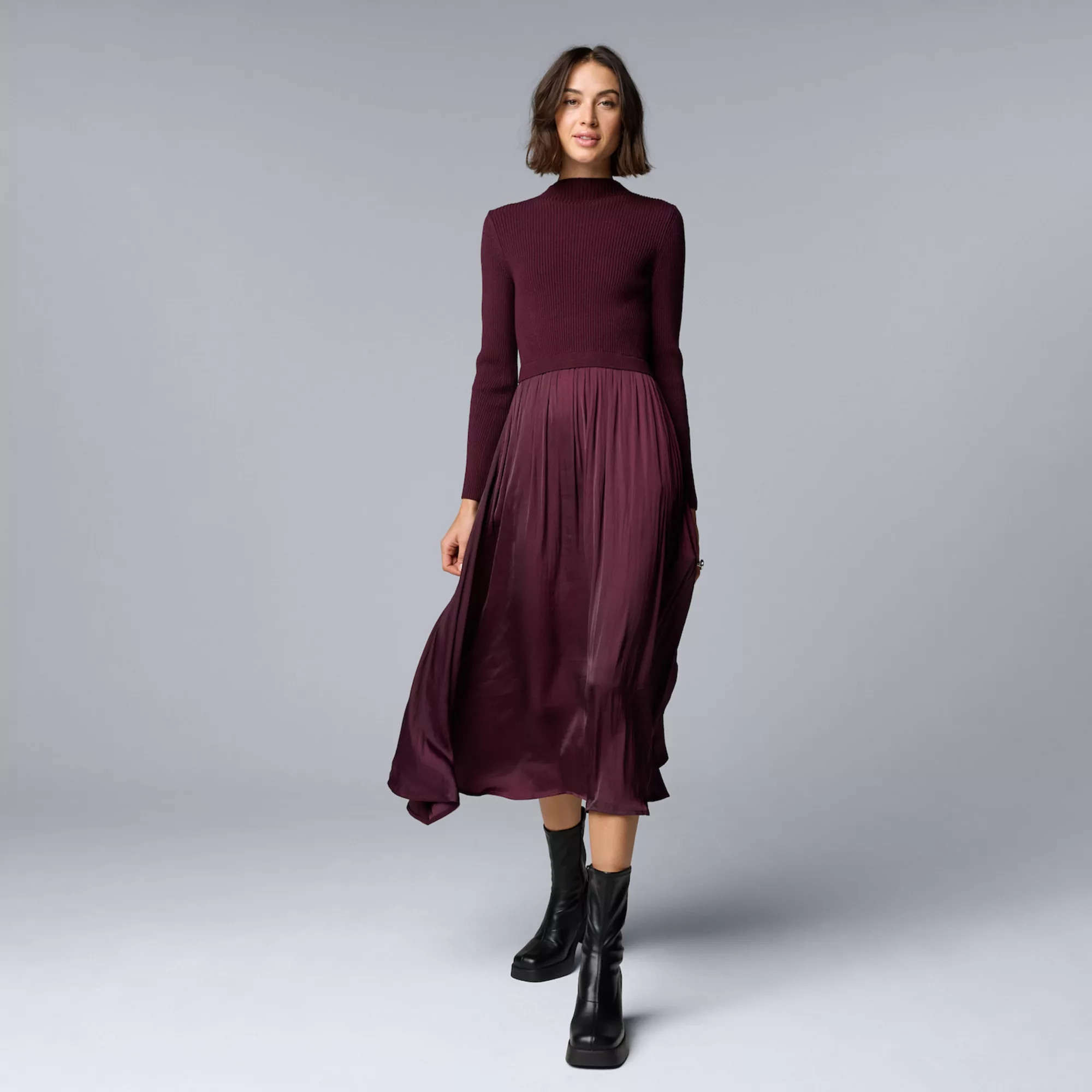 Women's Simply Vera Vera Wang Pleated Midi Dress | Kohl's