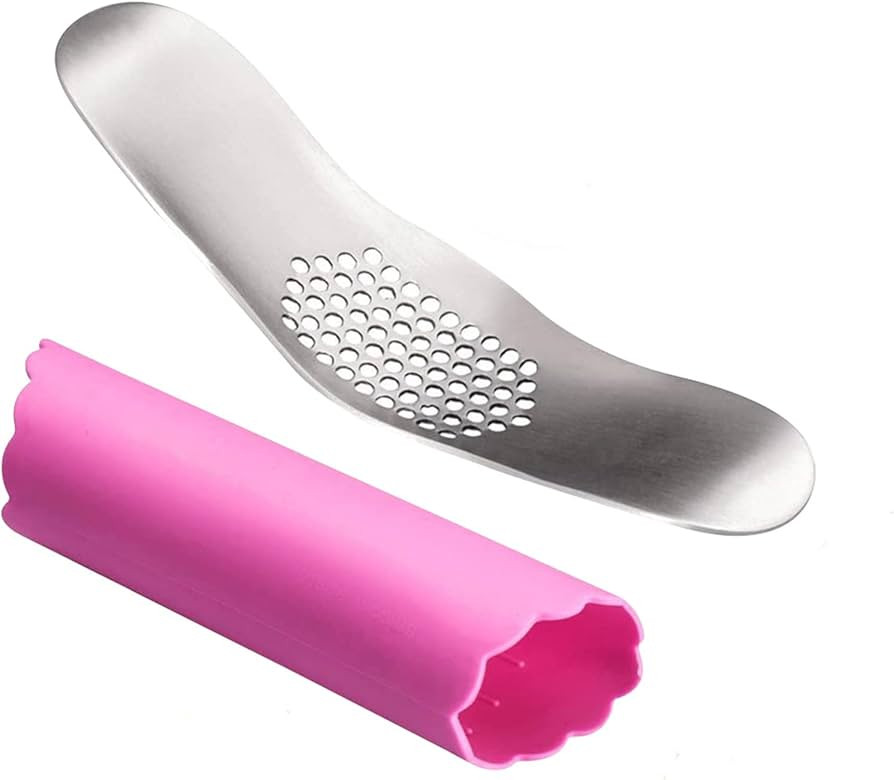 Fu Store Garlic Press 304 Stainless Steel Garlic Rocker Mincer Bonus Food Grade with Silicone Pee... | Amazon (US)