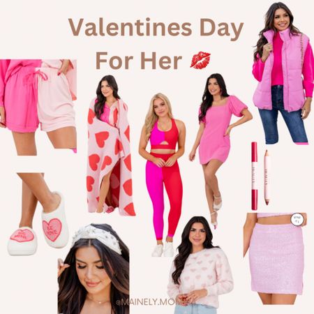 Valentine's Day looks for her! 

#valentines #valentinesday #pink #pinklily #valentinesdayoutfit #blanket #vday #valentinesblanket #headband #pajamas #lips #workout #loungewear #fitness #skirts #sweaters #winteroutfit #winter #puffervest

#LTKSeasonal #LTKstyletip #LTKfindsunder50