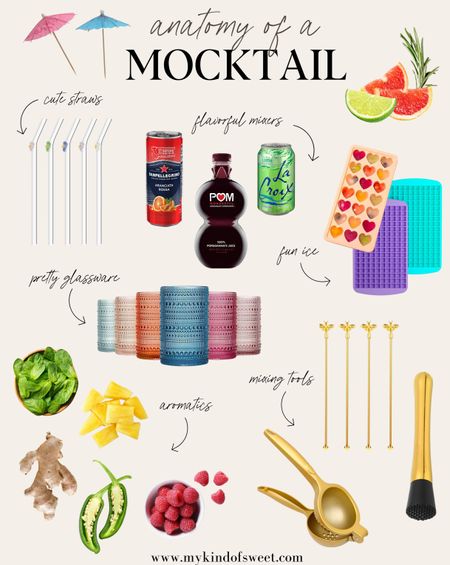Make a fun mocktail with these pretty glasses and gold mixing tools. There are so many ways to make a delicious drink that's non-alcoholic.

#LTKhome #LTKparties #LTKfindsunder50