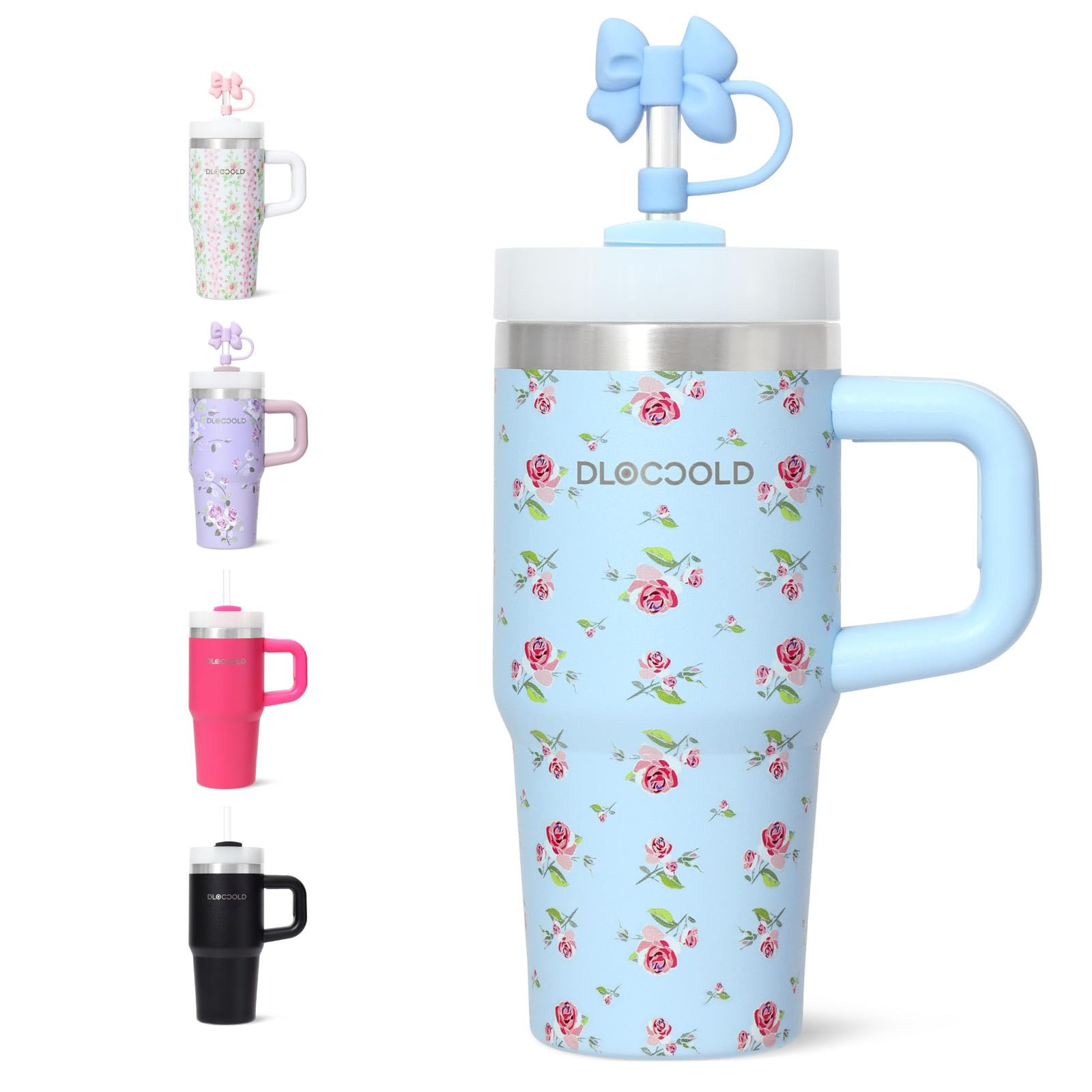 DLOCCOLD 16 oz Stainless Steel Tumbler with Lid and Straw, Double Wall Vacuum Insulated Travel Tu... | Amazon (US)