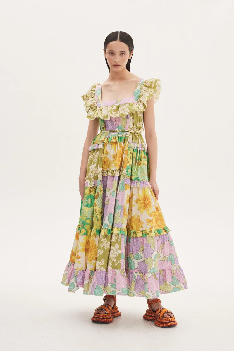 ELORA PATCHWORK TIERED MIDI | Alemais (AU, US, UK)