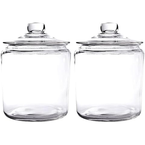 1 Gallon Glass Cookie Jar with Lid – Airtight Glass Food Storage Container for Cookies, Candy, ... | Amazon (US)
