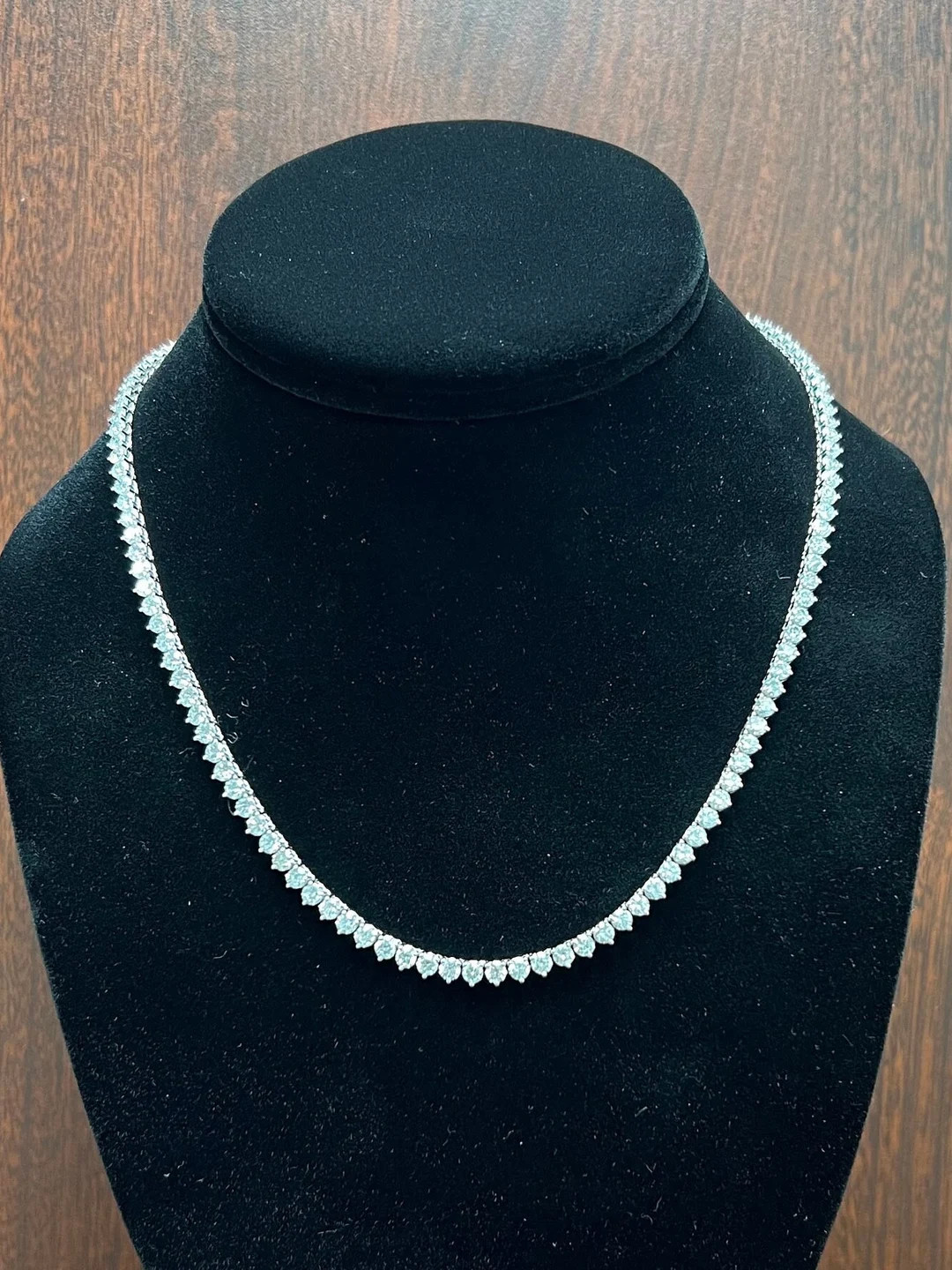 12.00ct Round Cut Moissanite Tennis Necklace: 14k Solid Gold,  Certified | Etsy (US)