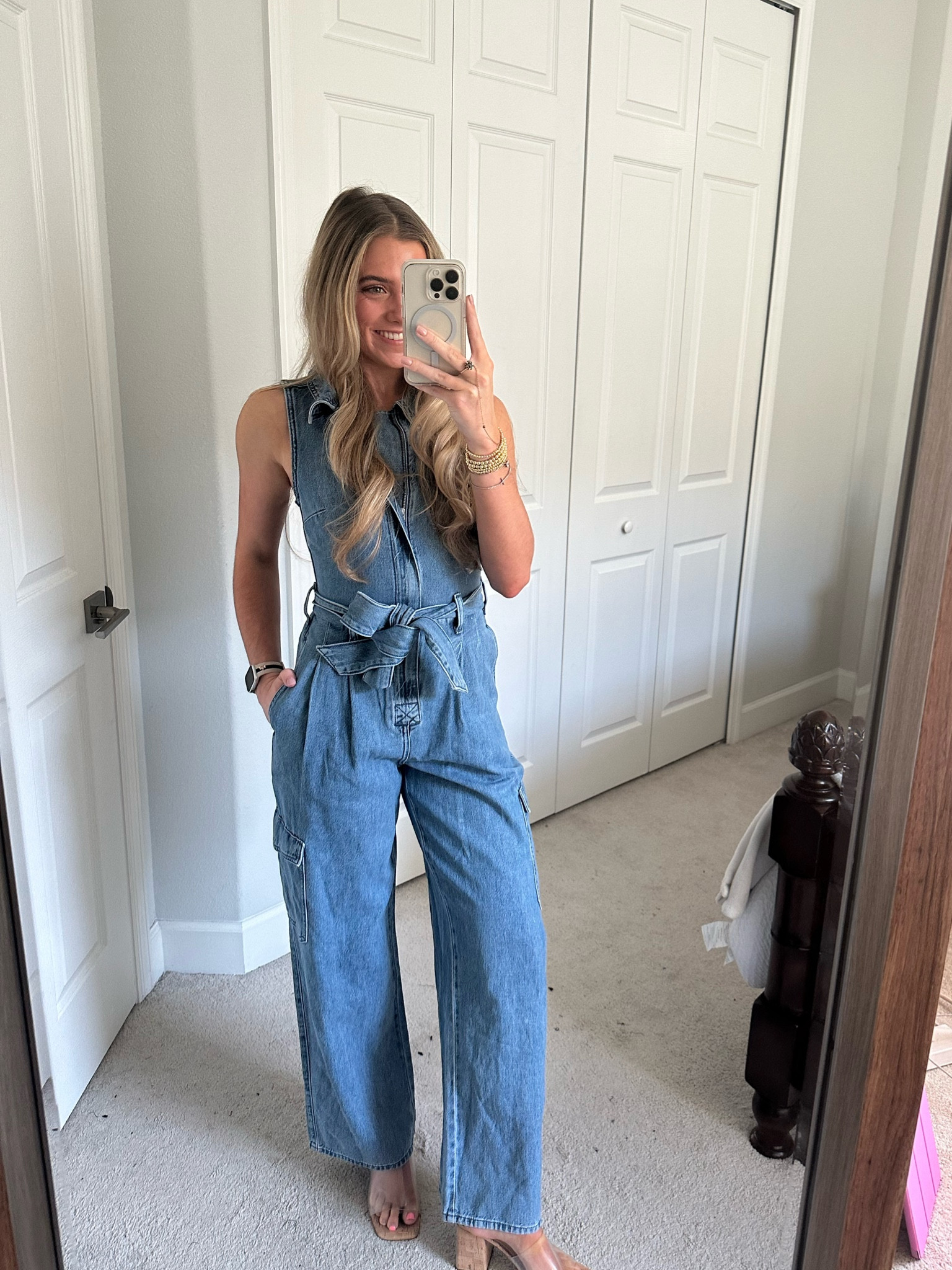 Target Universal Thread denim cargo jumpsuit in medium wash
Midweight cotton-rich fabric and poplin lining. Sleeveless design. Collared front with half-length zipper. Belt-loop waistband and matching fabric belt. Cargo pockets plus side and back pockets. @target @targetstyle target find, target fashion, universal thread, denim jumpsuit, denim romper, denim outfit 

#LTKstyletip #LTKfindsunder50 #LTKsalealert