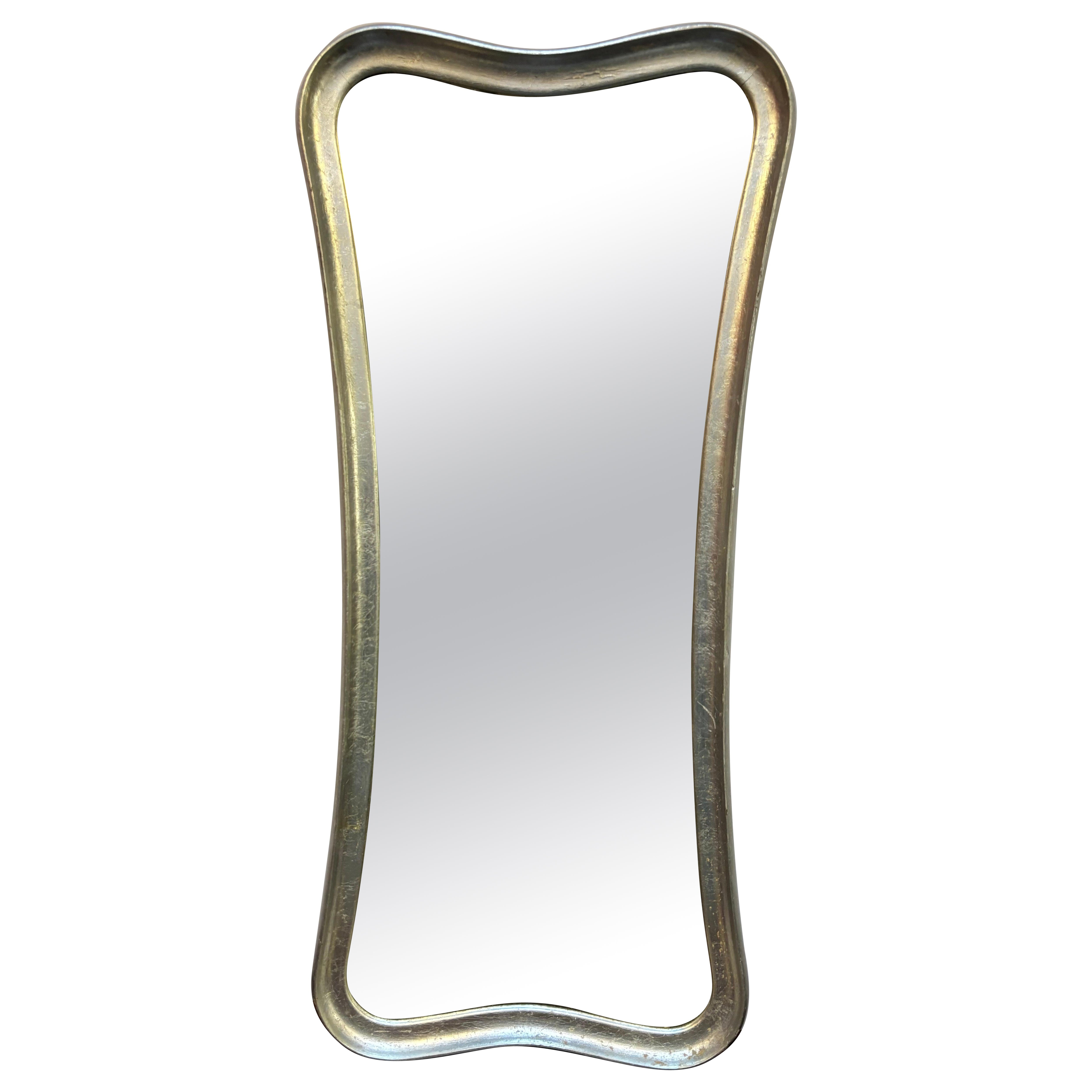 Hollywood Regency Wall Mirror, Silver Leaf & Gesso Frame, USA, 1965 | 1stDibs