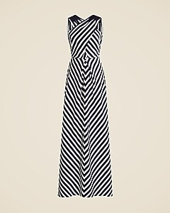Christopher John Rogers X J.Crew cross-front maxi dress in stripe | J. Crew US