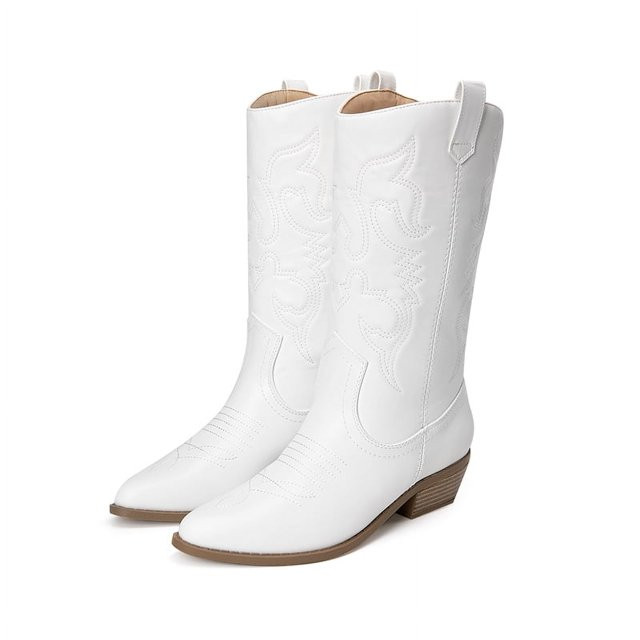 BURUDANI Women's Western Cowboy Mid-Calf Boots | Walmart (US)