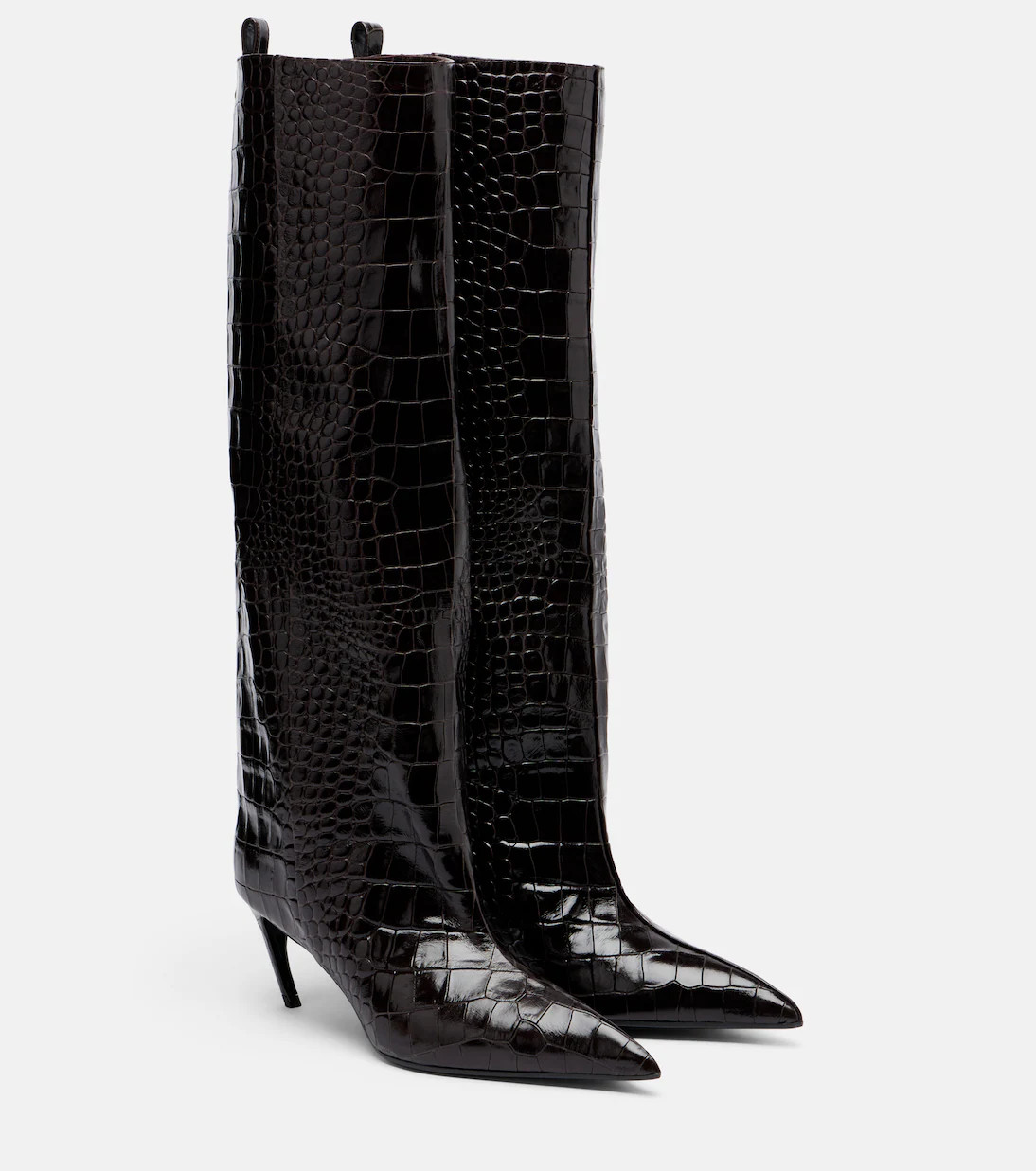 Lea croc-effect leather knee-high boots | Mytheresa (UK)