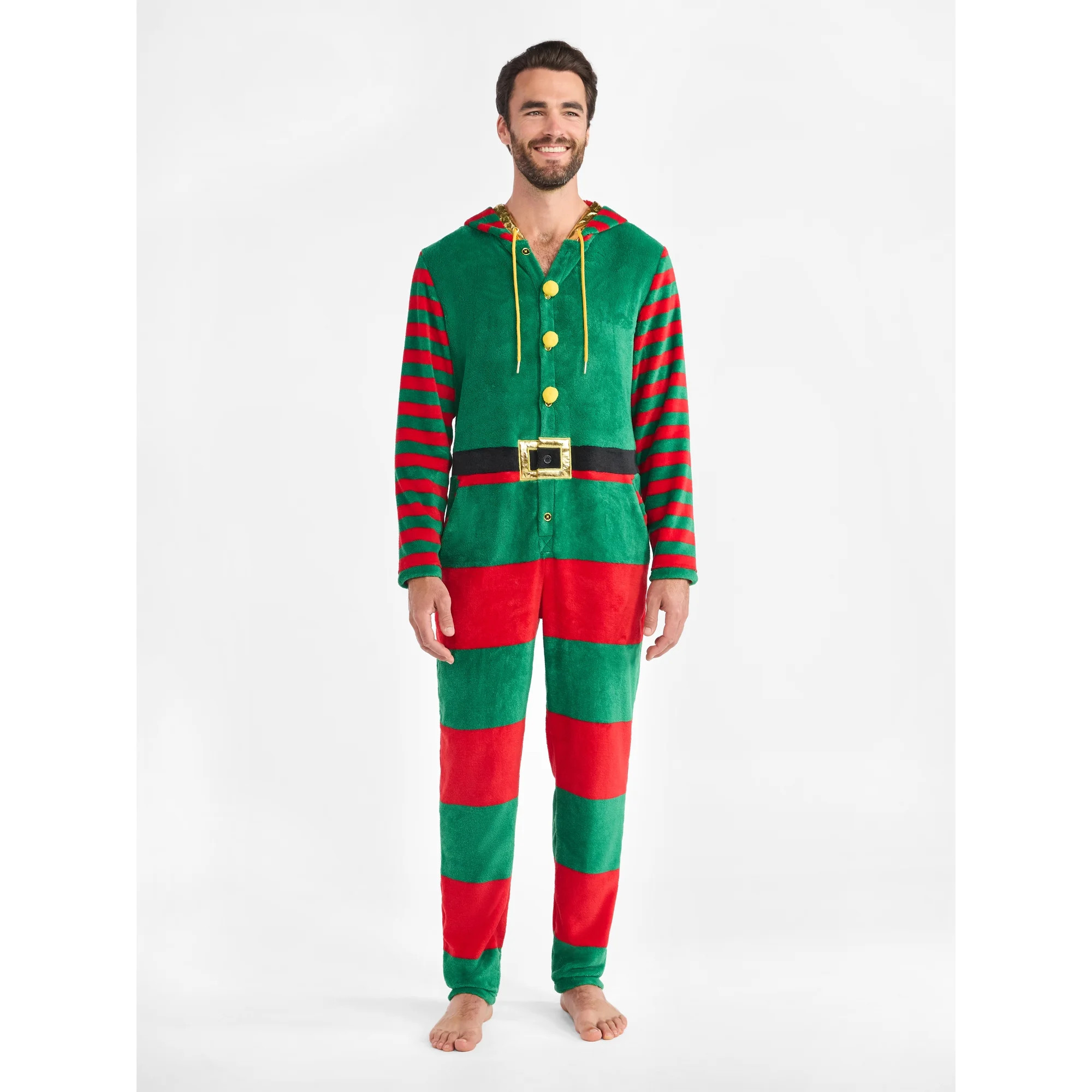 Christmas Men's SantaCon One-Piece Elf Union Suit from Holiday Time, Sizes M-XL | Walmart (US)