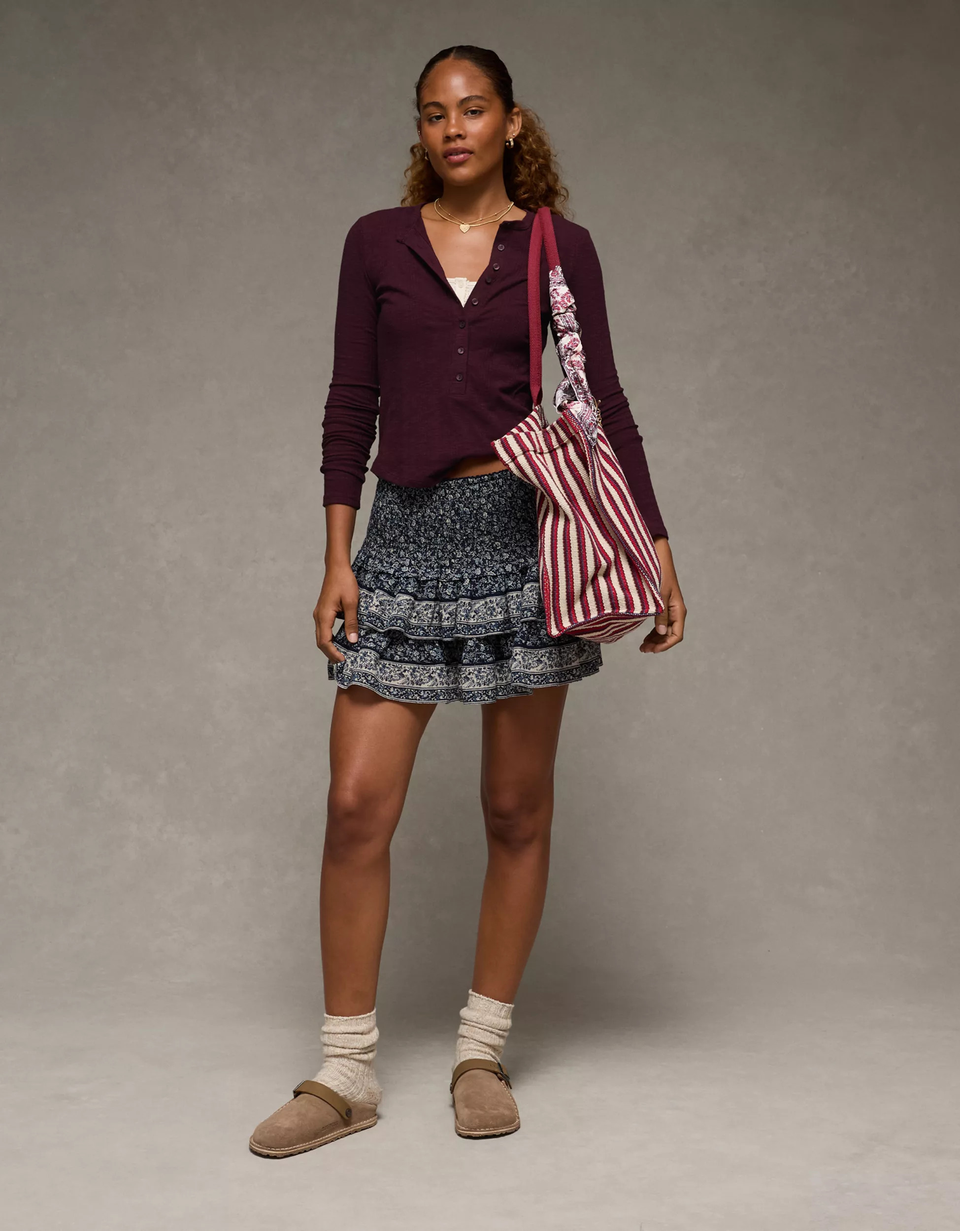 AE Long Sleeve Henley T-Shirt | American Eagle Outfitters (US & CA)