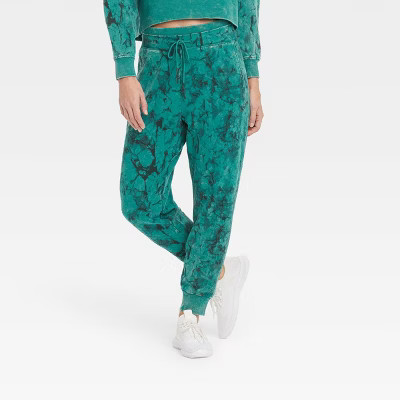 Women's Mid-Rise French Terry Acid Wash Jogger Pants - JoyLab™ | Target