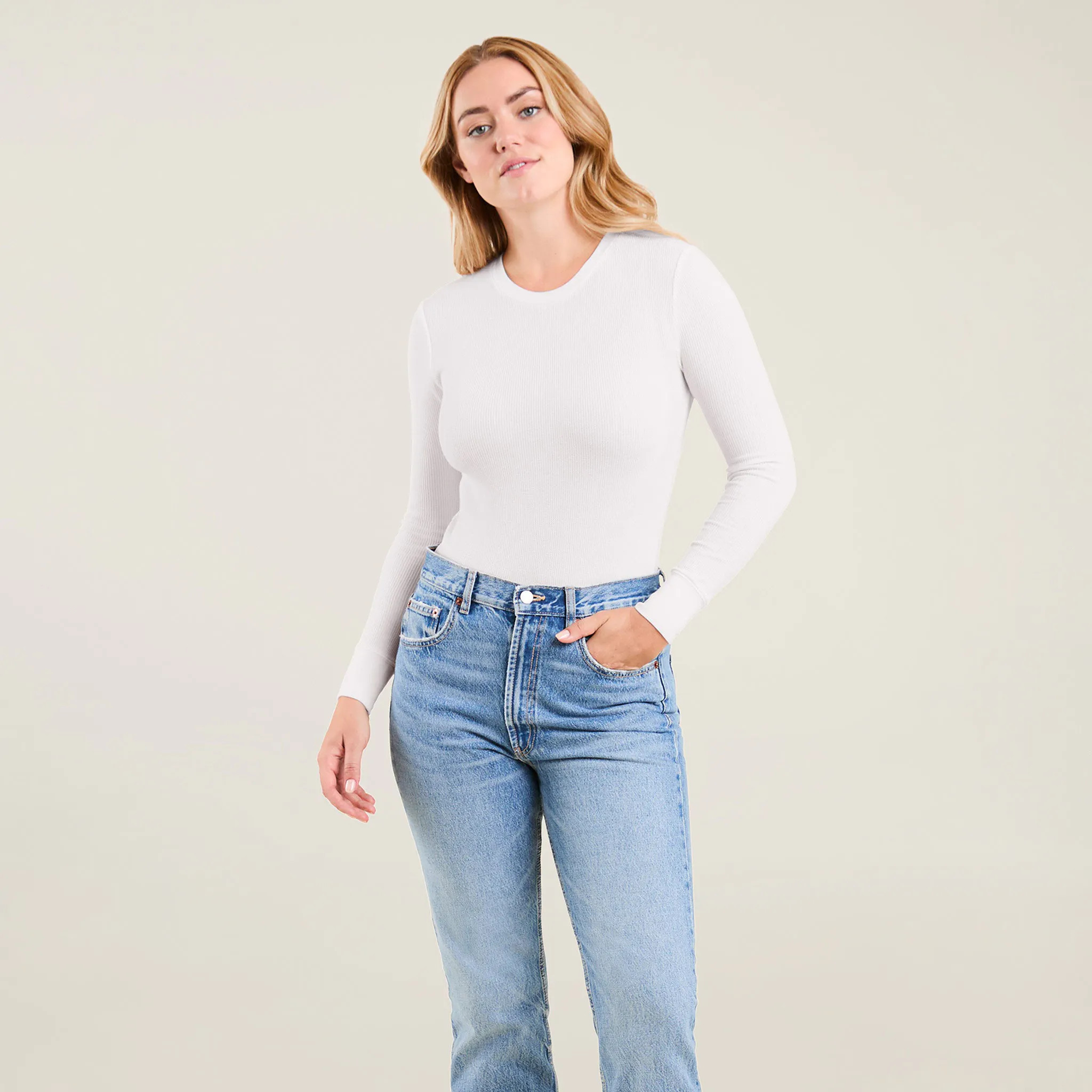 Waffle Bodysuit | White - nuuds | nuuds