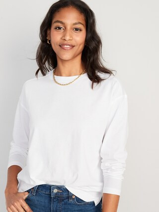 Long-Sleeve Vintage Loose T-Shirt for Women | Old Navy (US)