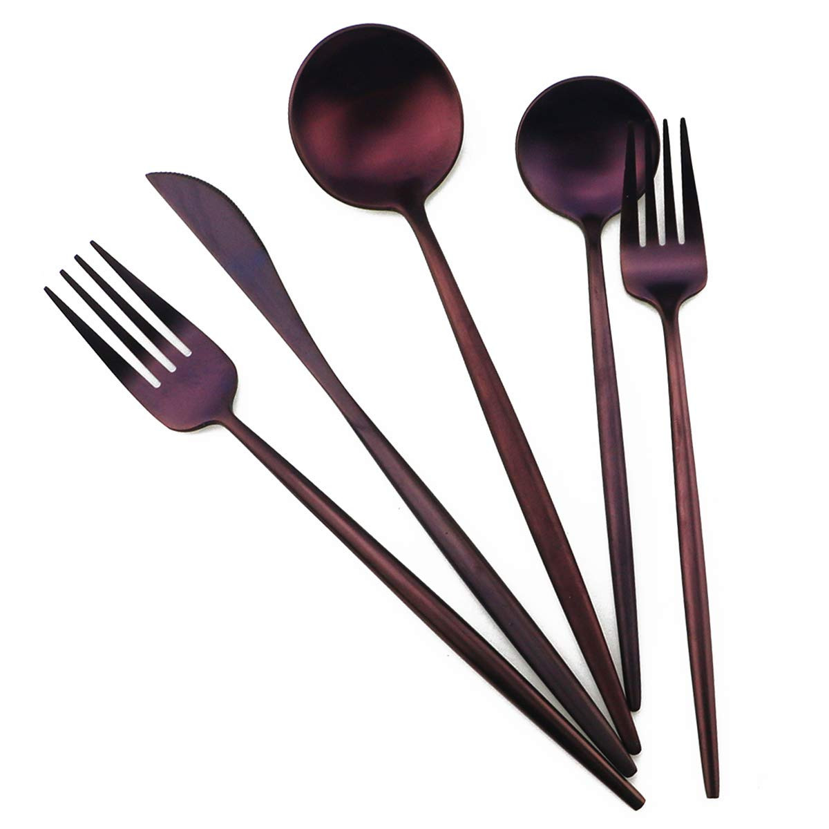 Gugrida 20-Piece 18/10 Stainless Steel Flatware Silverware, Luxury Dinnerware Set Travel Cutlery ... | Amazon (US)