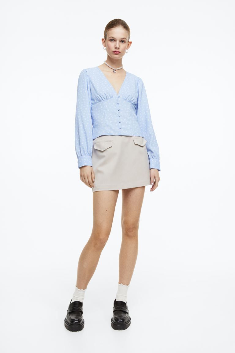 Button-front Crêped Blouse | H&M (US + CA)
