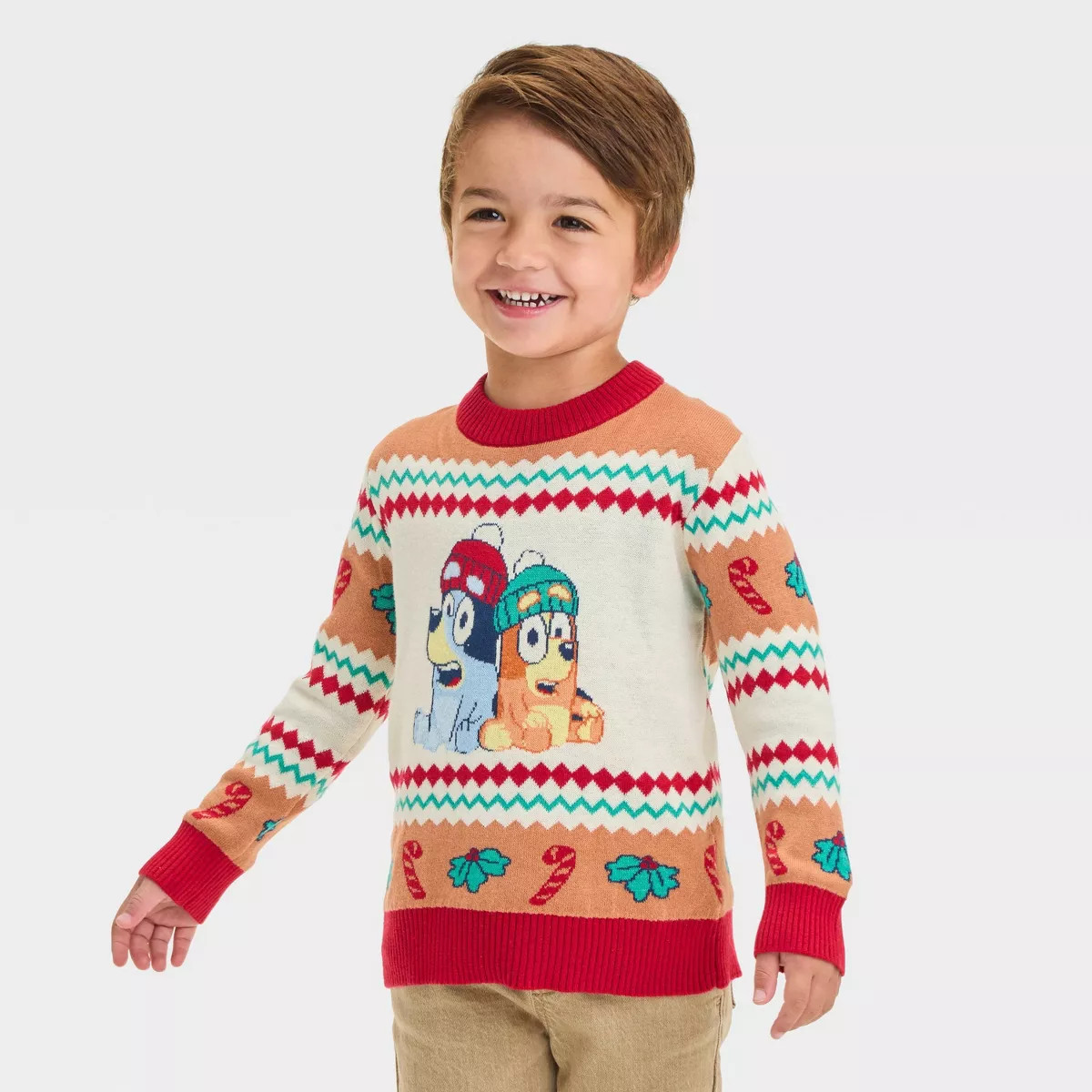 Toddler Boys' Bluey Bingo Christmas Sweater - Ivory 5T | Target