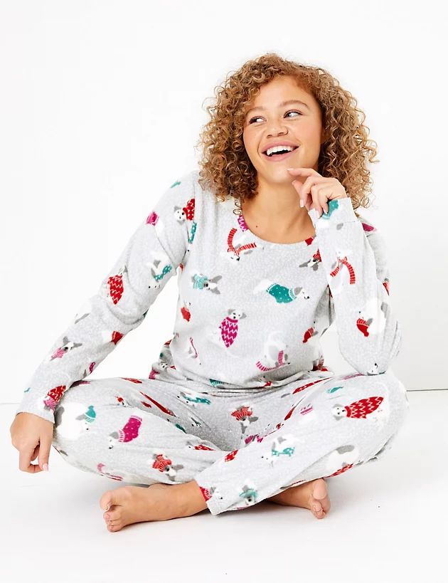 Fleece Animal Print Pyjama Set | Marks & Spencer (UK)
