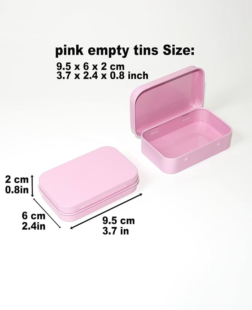 Pink Small Metal Tins with Lids –20 PCS Pink Versatile Tin Containers for Storage and Organizat... | Amazon (US)
