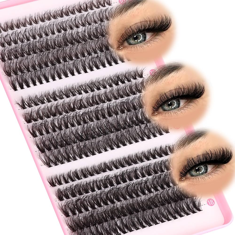Amazon.com: Lash Clusters Eyelash Extensions Wispy Fluffy Eyelash Clusters 300pcs 3 Styles CD Cur... | Amazon (US)