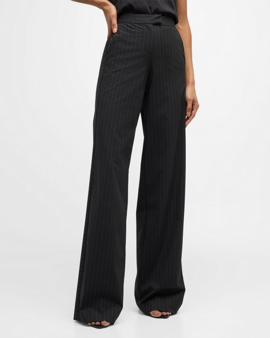 Ramy Brook Barbara Pinstripe Straight-Leg Pants | Neiman Marcus