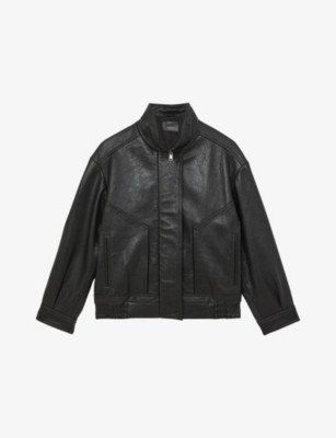 Kiara Oversized Leather Bomber Jacket | Selfridges