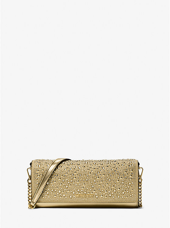 Jet Set Medium Metallic Leather Clutch | Michael Kors US