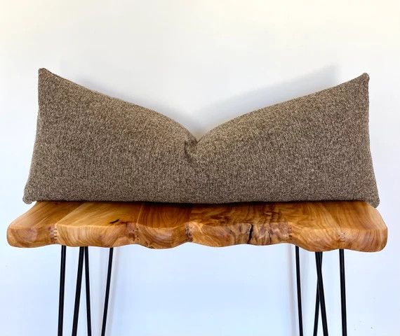 Brown Taupe Textured Throw Pillow Cover Made in USA Custom | Etsy | Etsy (US)