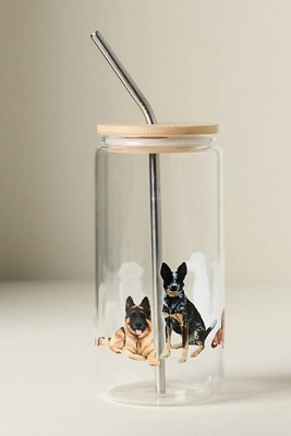 1canoe2 Dog Icon Glass Tumbler with Lid | Anthropologie (US)