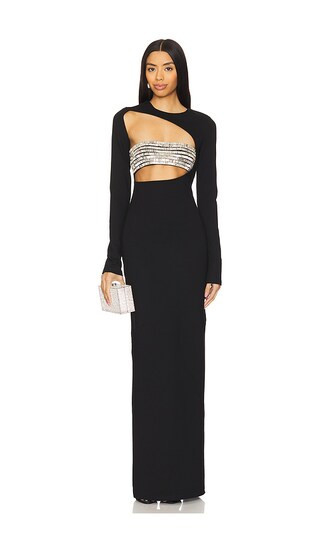 Camila Coelho Gelina Maxi Dress in Black. - size M | Revolve Clothing (Global)