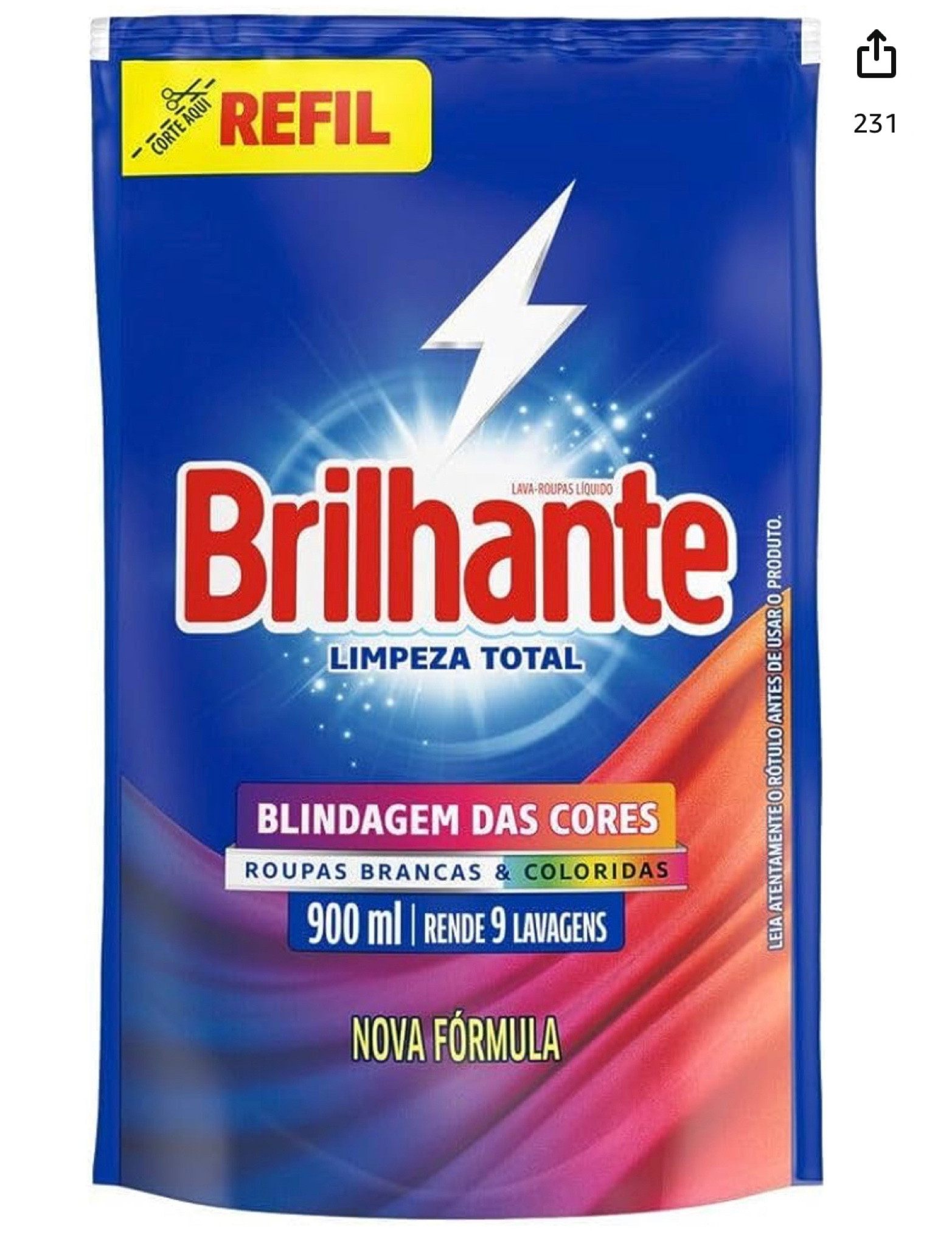 Sabão Liquido Brilhante Limpeza Total Refil 900 Ml, Brilhante

#LTKbrasil