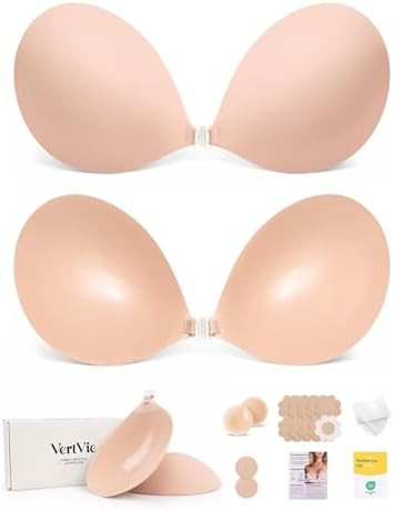 Vertvie Women Strapless Sticky Bra Push Up Invisible Cleavage Lift | Amazon (US)