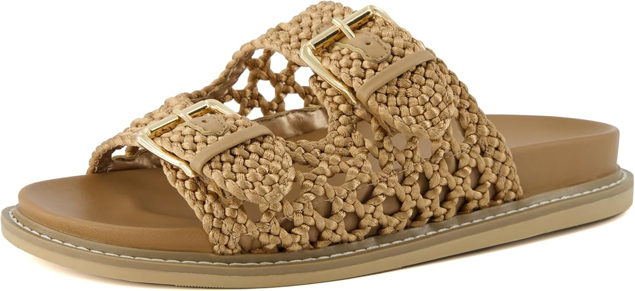 CUSHIONAIRE Women's Weaver Woven footbed sandal with +Comfort, Wide Widths Available | Amazon (US)