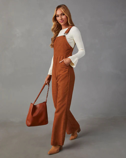 Fall Campfire Corduroy Jumpsuit - Rust | VICI