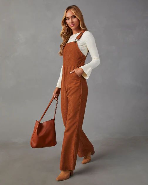 Fall Campfire Corduroy Jumpsuit - Rust | VICI Collection