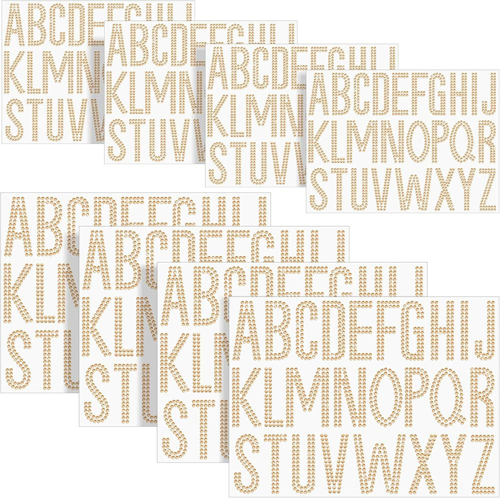 Qilery 208 Pcs Rhinestone Alphabet Letter Stickers Glitter Large 8 Sheets Self Adhesive Letters B... | Amazon (US)