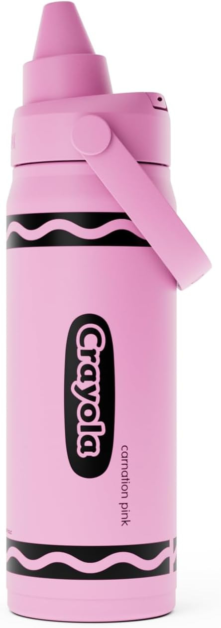 CamelBak Crayola Chug Stainless Steel Water Bottle 16oz, Carnation Pink | Vacuum Insulated Steel,... | Amazon (US)