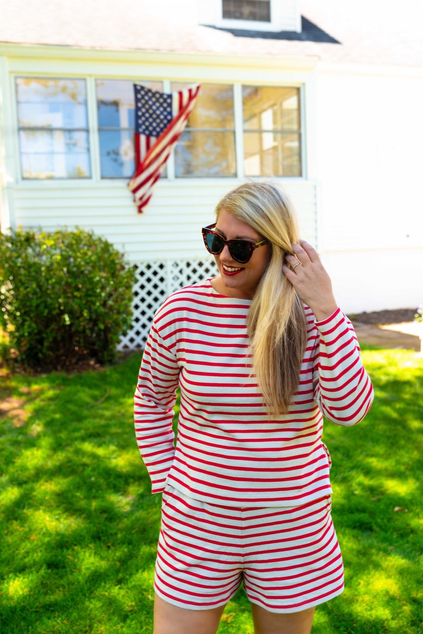 Love this red stripe & natural mariner cloth matching shirt & short set. ❤️

#LTKSeasonal #LTKOver40 #LTKTall