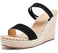 VETASTE Women's Ankle Strap Wedge Sandal Open Toe Strappy Sandals Espadrille Platform Shoes | Amazon (US)