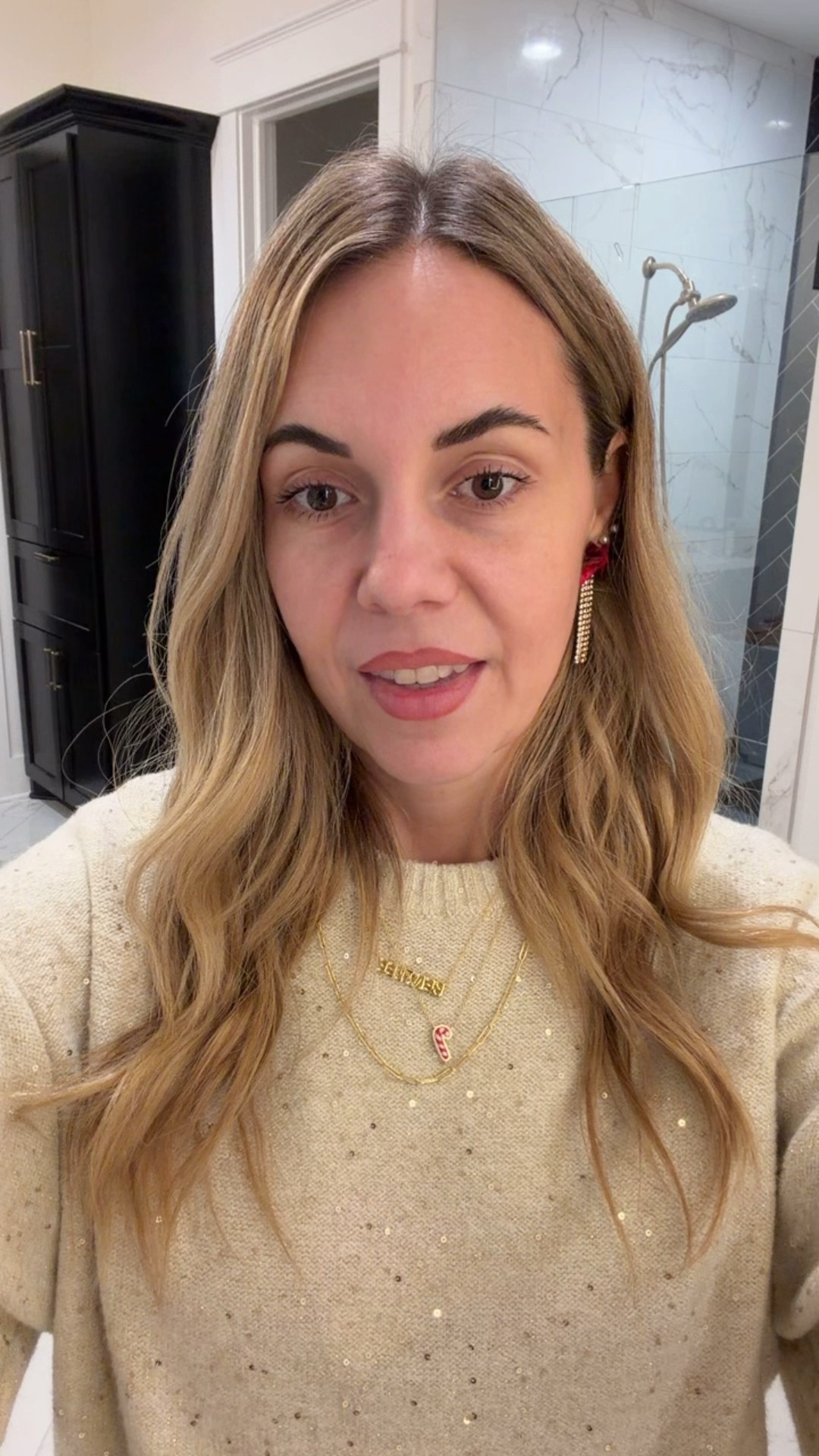 I sized up twice in the sweater! Jeans run TTS. 

#LTKootd #LTKHoliday