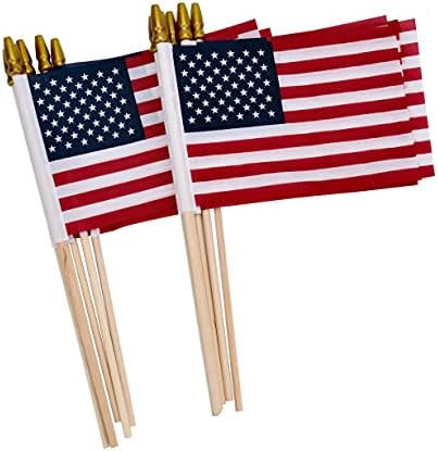 12 Pack Small American Flags on Stick Small US Flags/Mini American Flags for Outside 4x6 Inch Ame... | Amazon (US)