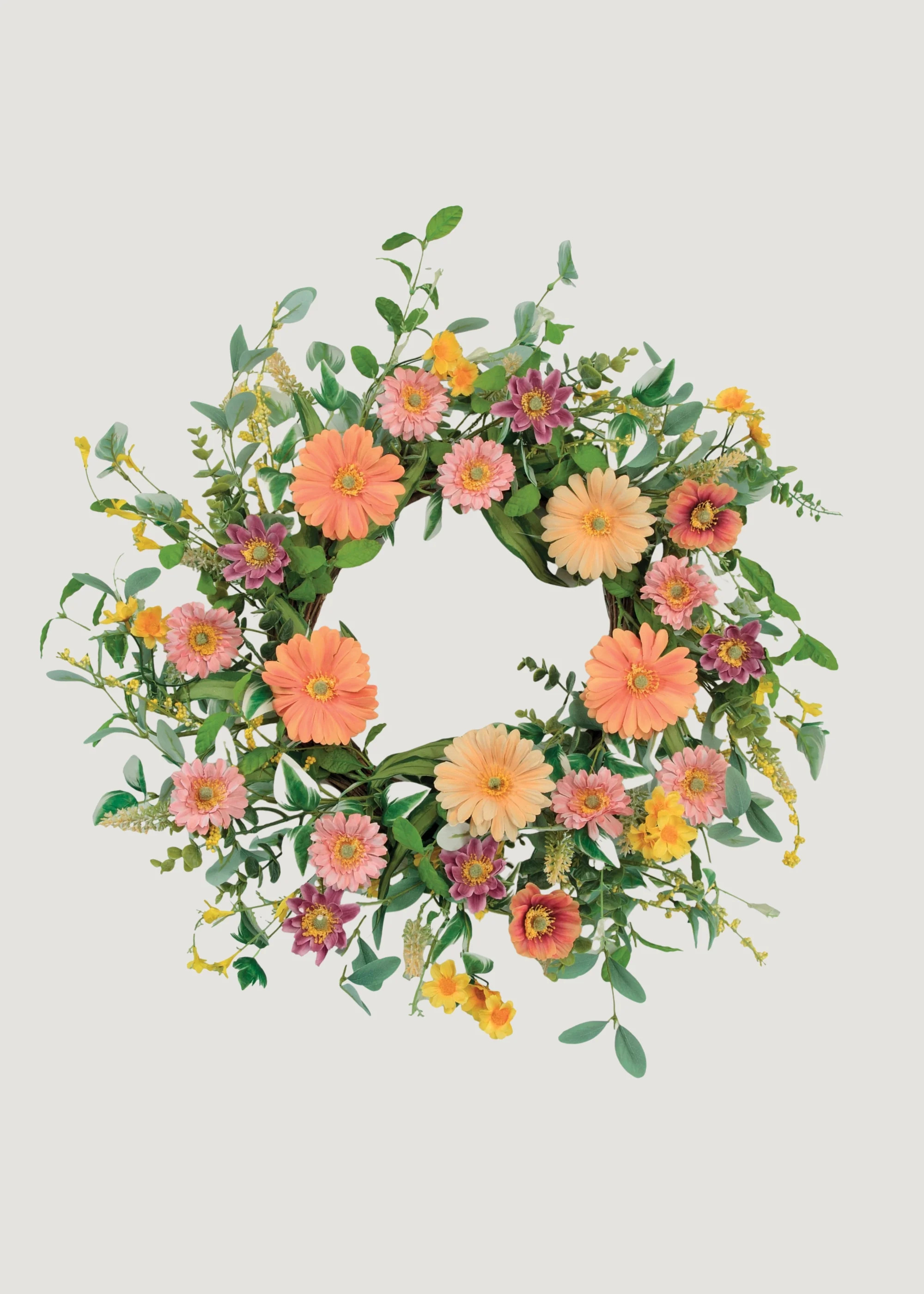 Pink Artificial Daisy Wreath | Colorful Fake Flower Wreaths | Afloral | Afloral