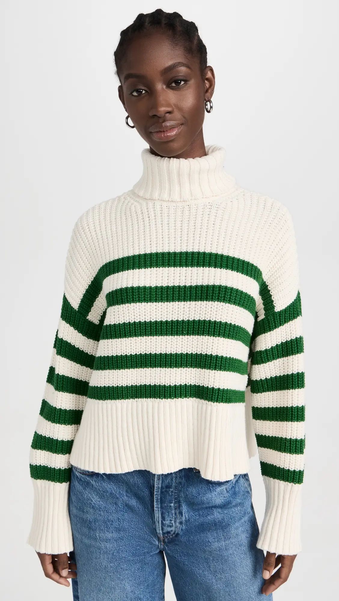 Madewell Wide Rib Mockneck Sweater in Stripe | Shopbop | Shopbop