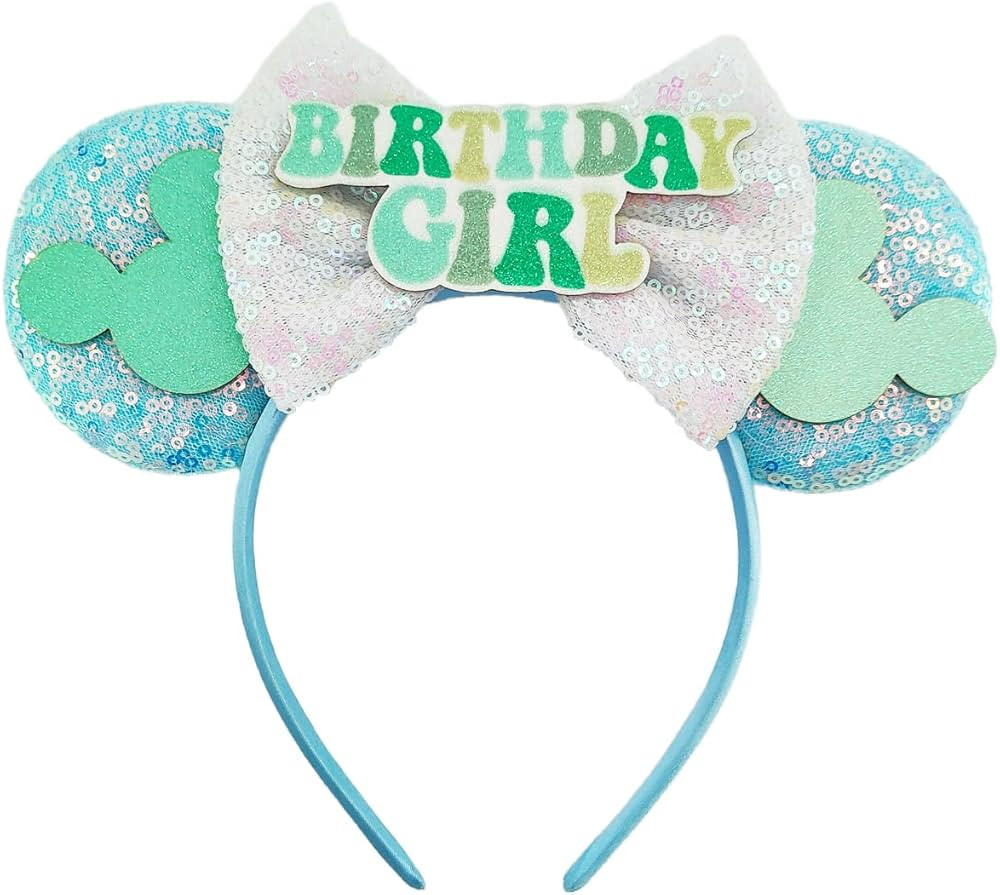 Birthday Girl Mouse Ears Headbands Crown With Shiny Sequins Diamond Decoration, for Costume Cospl... | Amazon (US)