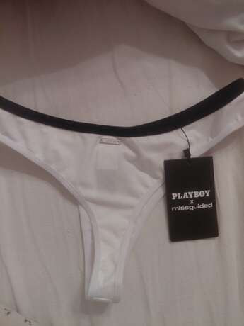 Missguided x Playboy Slip con bordo a contrasto per comfort quotidiano, biancheria intima con des... | SHEIN