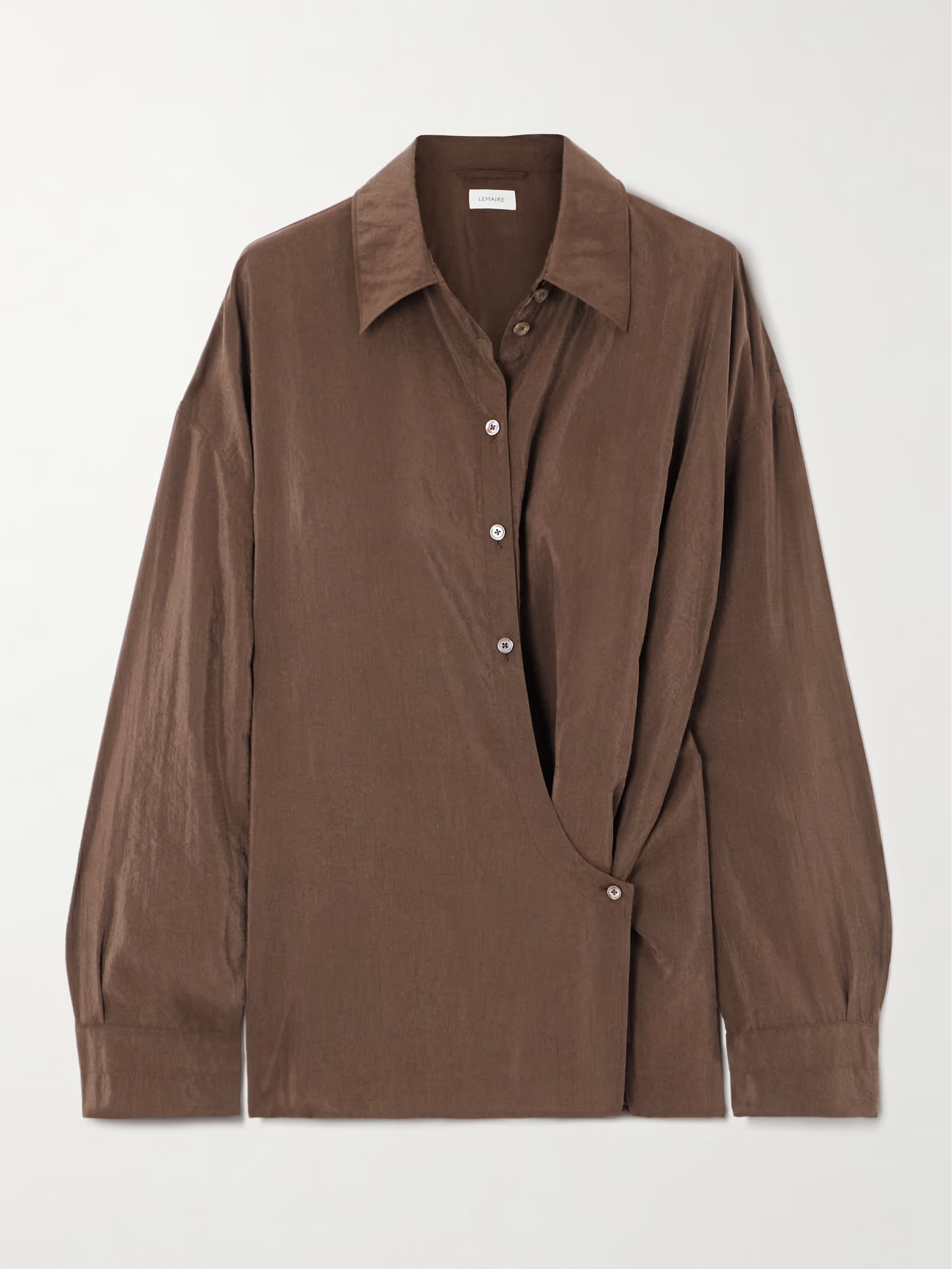 Twisted crinkled silk-blend wrap shirt | NET-A-PORTER APAC