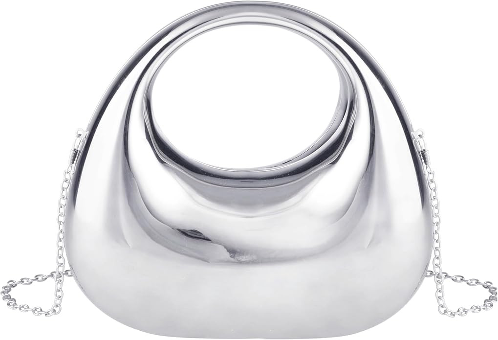 YYW Acrylic Evening Clutch Purse Moon Shape Unique Transparent Evening Handbag | Amazon (US)