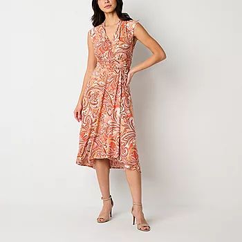 Perceptions Sleeveless Paisley High-Low Fit + Flare Dress | JCPenney