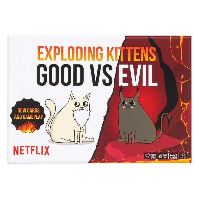 Exploding Kittens: Good Vs. Evil Card Game, 15 Minutes, Ages 7 and up, 2-5 Players | Walmart (US)