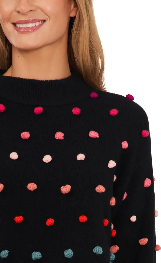 Rainbow Pompom Mock Neck Sweater | Nordstrom